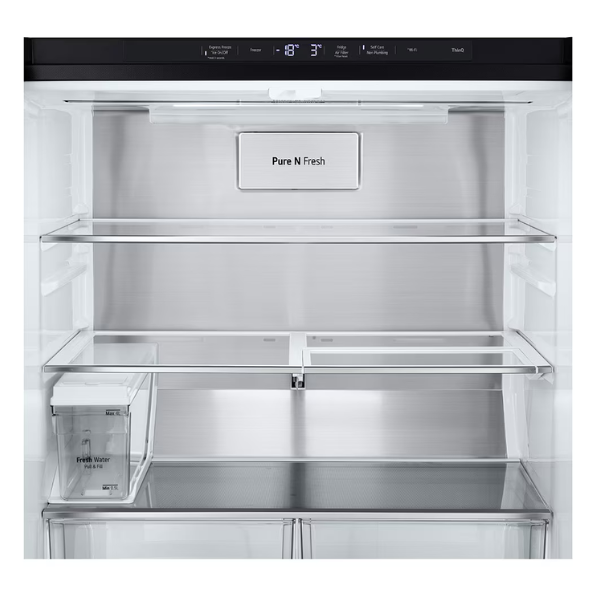 LG 506L Slim French Door Fridge with Plumbed Water & Ice Matte Black GF-L500MBL - Factory Seconds