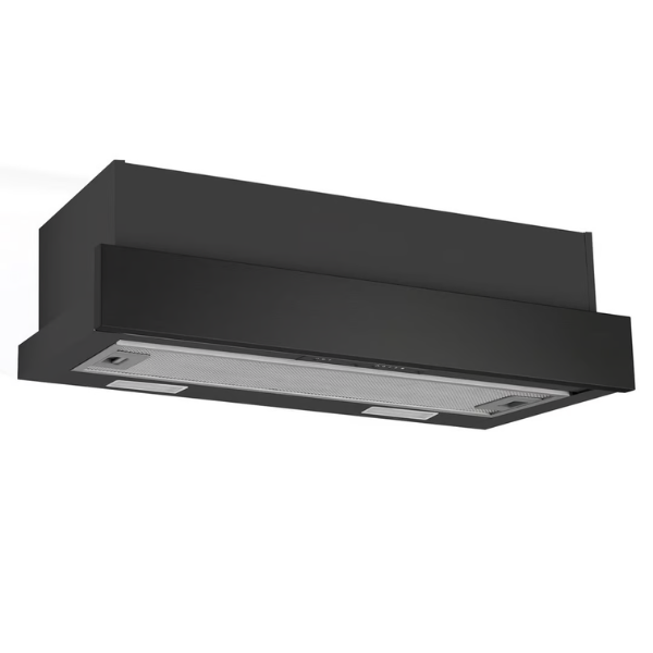 Omega 60cm Slide-out Rangehood - Matte Black. ORT6WBA - Carton Damaged