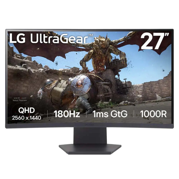 LG 31.5" UltraGear™ 1000R QHD Curved 180Hz Gaming Monitor 32GS60QC-B - Carton Damaged