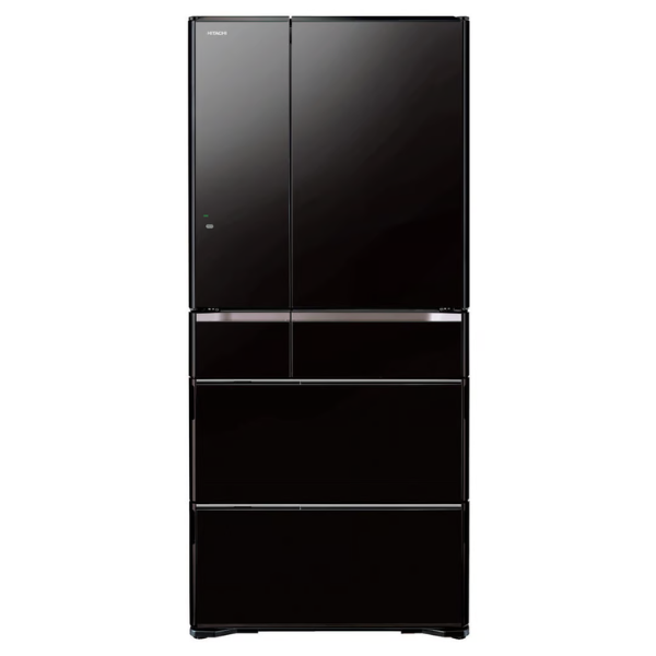 HITACHI 670L BLACK GLASS FRENCH DOOR INVERTER FRIDGE