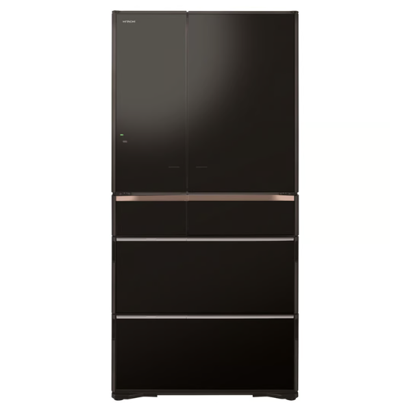 Hitachi 735L Multi Drawer French Door Fridge, Black Glass - CARTON DAMAGED