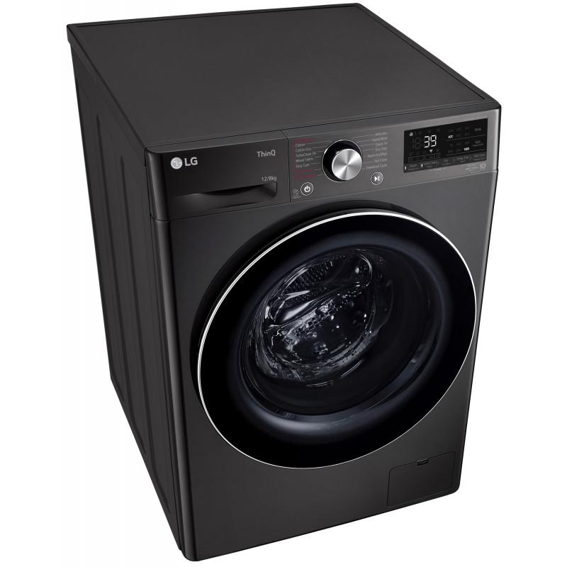 LG 12kg/8kg Series 9 Front Load Washer Dryer Combo with Steam - Black Steel - Factory Seconds